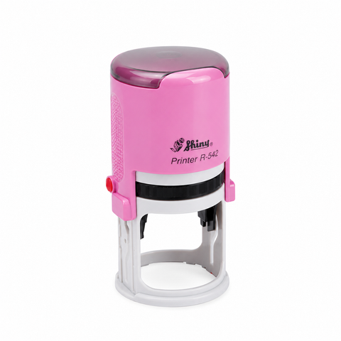 Round Self Inking Notary in Pink, Red, Blue or Black